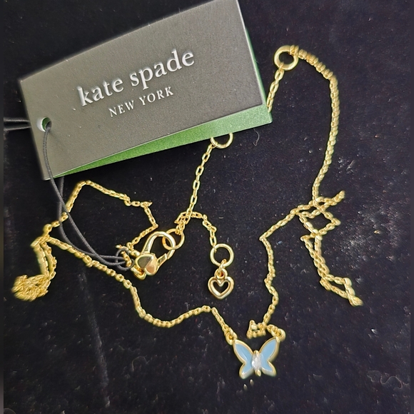 Kate Spade Social Butterfly Pendant Necklace & Mini Stud Earrings - Picture 5 of 5
